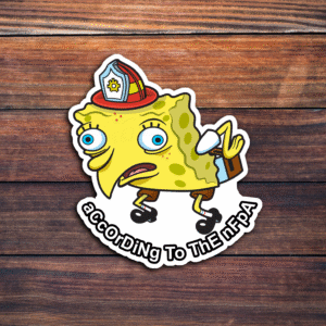 Mocking Spongebob Firefighter Sticker